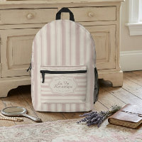 Vintage Rose & Cream Striped French Country