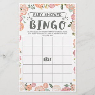 Vintage Rose Double Sided Baby Shower Games Flyer