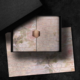 Vintage Rose Ephemera Floral Watercolor Tissue Paper