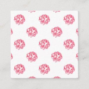Vintage Rose Floral Curtains Square Business Card