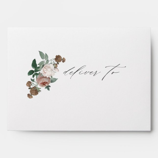 Vintage rose floral envelope (Front)