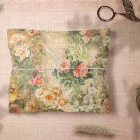 Vintage Rose Floral Ephemera French Decoupage Tiss