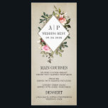 Vintage Rose Floral Greenery Wedding Menu Cards<br><div class="desc">Vintage Rose Floral Greenery Wedding Menu Cards - feature a beautiful vintage background with a modern text box overlaying various greenery springs and leaves. The design also features pink and other coloured roses. This design is fitting for any season -- spring, summer, fall or even winter. View the full collection...</div>