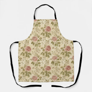 Vintage Rose Floral Pattern Apron