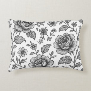 Vintage Rose Floral Pattern  Decorative Cushion