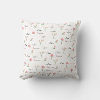 Vintage Rose Floral Pattern Love  Cushion