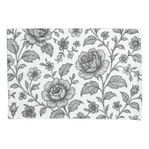 Vintage Rose Floral Pattern Pillowcase