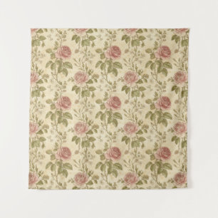 Vintage Rose Floral Pattern Tapestry