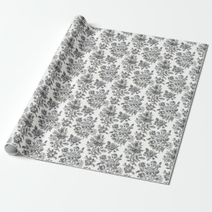 Vintage Rose Floral Pattern Wrapping Paper