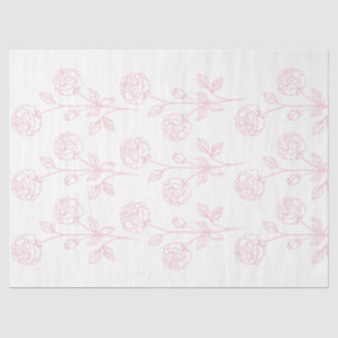 Vintage Rose Flower Drawing Pink Decoupage Tissue Paper
