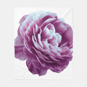 Vintage rose flower purple. Flower isolated on whi Fleece Blanket