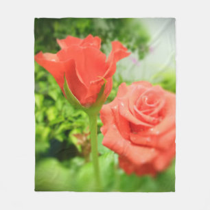 Vintage Rose Flowers #2 Fleece Blanket