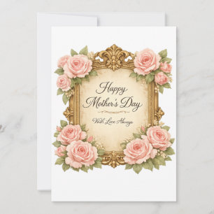 Vintage Rose Frame Mother's Day Card   Antique 