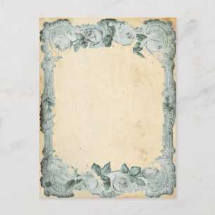 Vintage Rose Frame Postcard