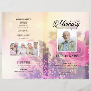 Vintage Rose Funeral Template