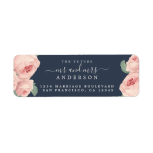 Vintage Rose Future Mr Mrs Wedding Return Address Label