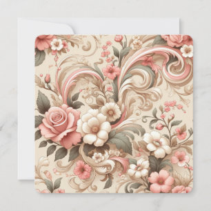 Vintage Rose Garden Scrollwork Invitation