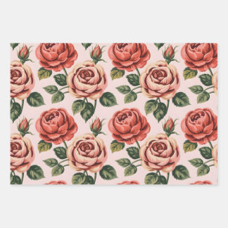 Vintage Rose Garden Wrapping Paper Sheet