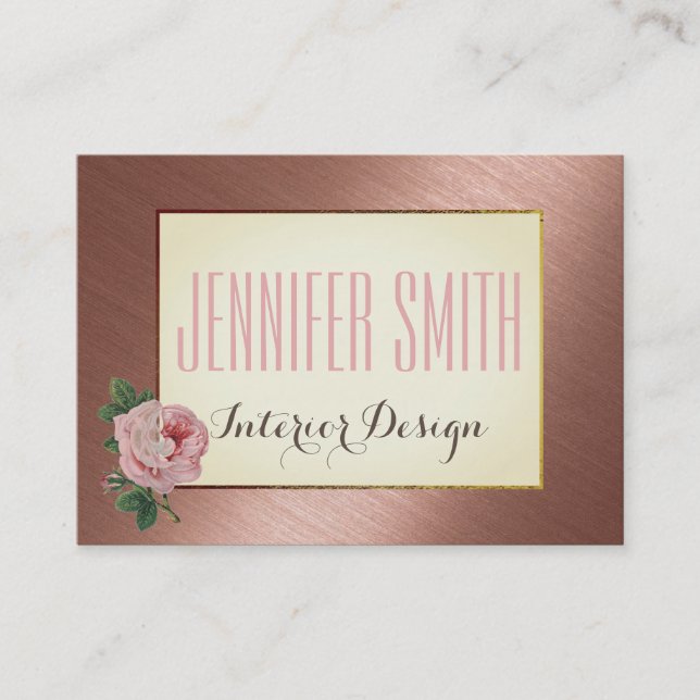 Vintage Rose Gold Appointment Card (Front)