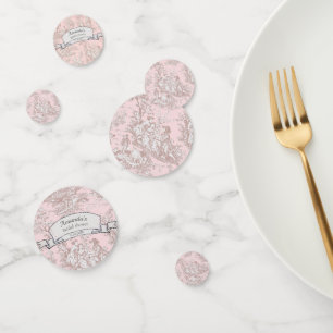 Vintage Rose Gold French Toile Bridal Shower Confetti