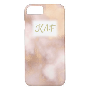 Vintage Rose Gold Marble Initials iPhone 8/7 Case