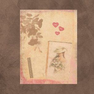 Vintage Rose Gold Scrapbook Paper