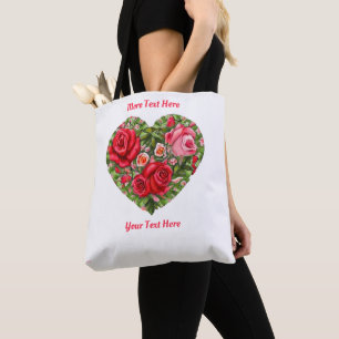 Vintage Rose Heart  Tote Bag