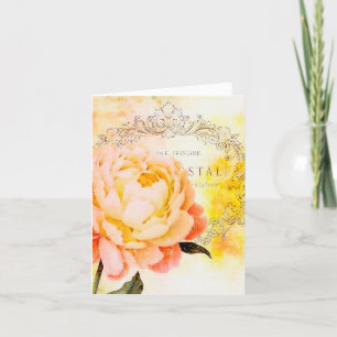 Vintage rose holiday card