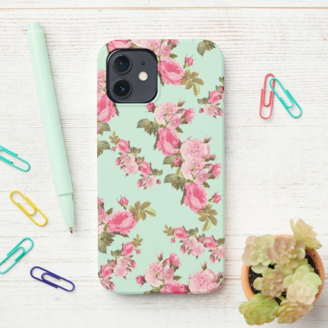 Vintage Rose iPhone Case (On Desk)