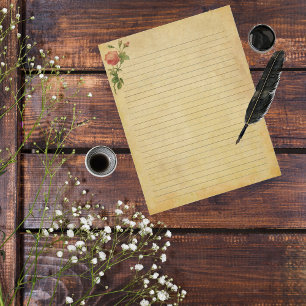 Vintage Rose Journal Paper