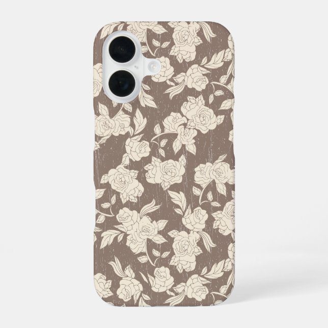 Vintage Rose Line Art Phone Case (Back)