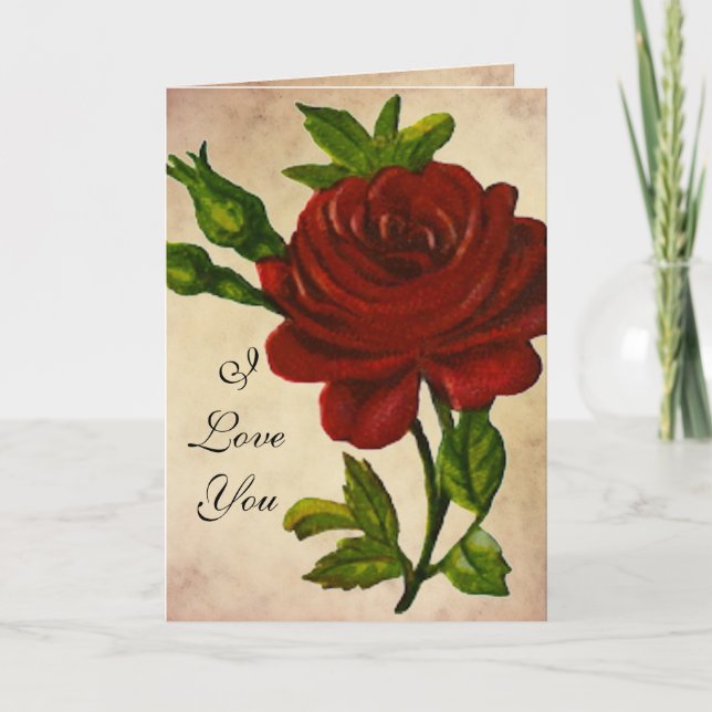 Vintage Rose Love Card (Front)