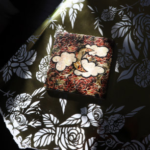 Vintage Rose Moon Abstract Roses Moonchild Pattern Stone Coaster