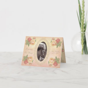 Vintage Rose Oval Photo Frame Sympathy Thank You N Card