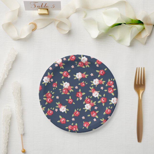 Vintage Rose Paper Plate (Wedding)