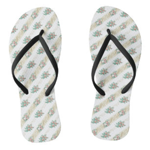 Vintage Rose Pattern - Flip Flops