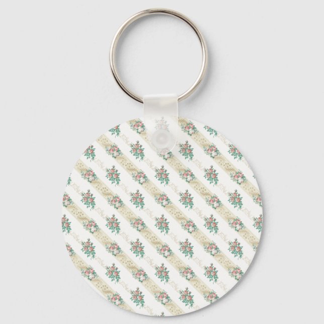 Vintage Rose Pattern - Keychain (Front)