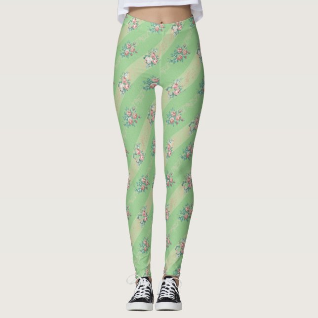 Vintage Rose Pattern - Leggings (Front)
