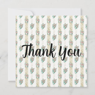 Vintage Rose Pattern Thank You Card