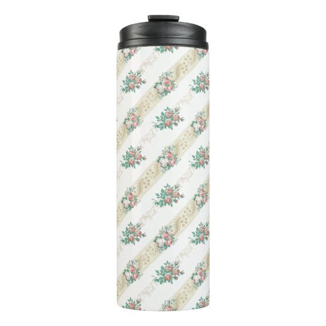 Vintage Rose Pattern - Thermal Tumbler (Front)