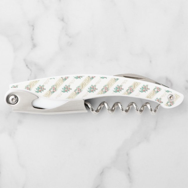 Vintage Rose Pattern - Waiter's Corkscrew (Front)