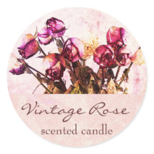 Vintage rose petals - scented candle or soap label