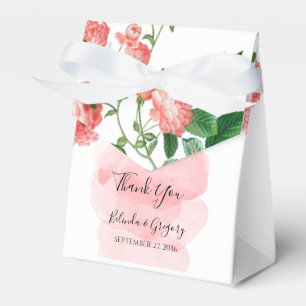 Vintage Rose Pink Floral Botanical Wedding Favour Box