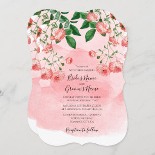 Vintage Rose Pink Floral Botanical Wedding Invitat Invitation