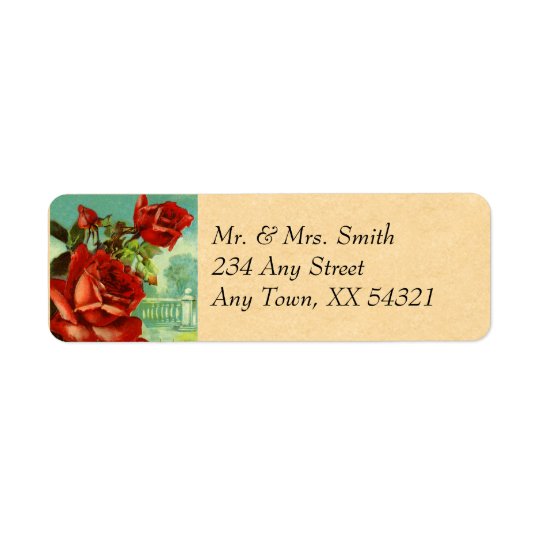 Vintage Rose Return Address Label