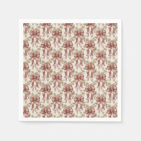Vintage Rose Ribbon Botanical Bow Print