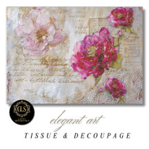 Vintage Rose Script Decoupage Gift Tissue Paper