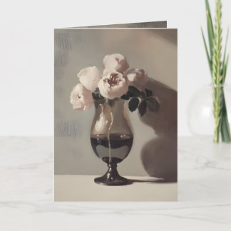 Vintage Rose Still Life Wall Art Set – Elegant  Card