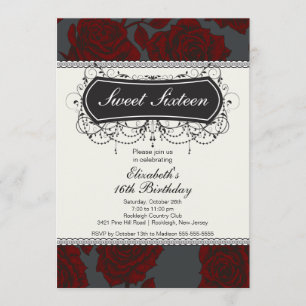 Vintage Rose Sweet Sixteen Birthday Invitation