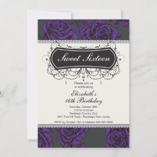 Vintage Rose Sweet Sixteen Birthday Invitation